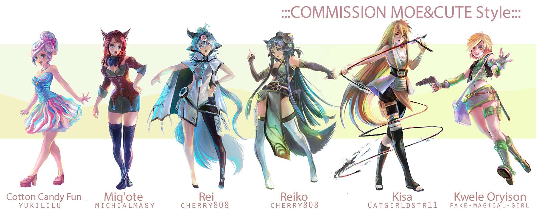 ::Fullbody Moe style::Character Commission set 4