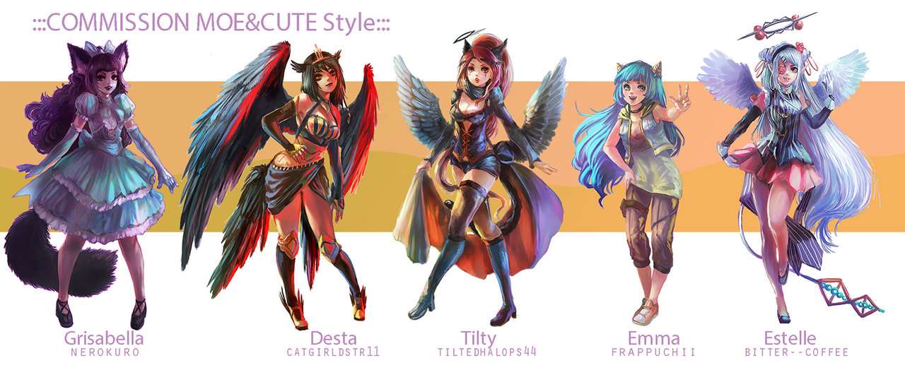 ::Fullbody Moe style::Character Commission set 8